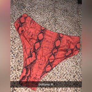 snake print red/orange bikini bottoms